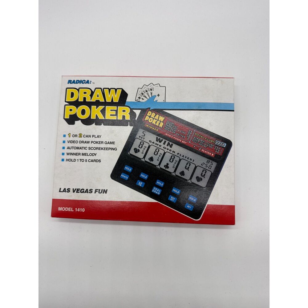 Vintage Radica Draw Poker 5000 Pocket Handheld Electronic Game NIB